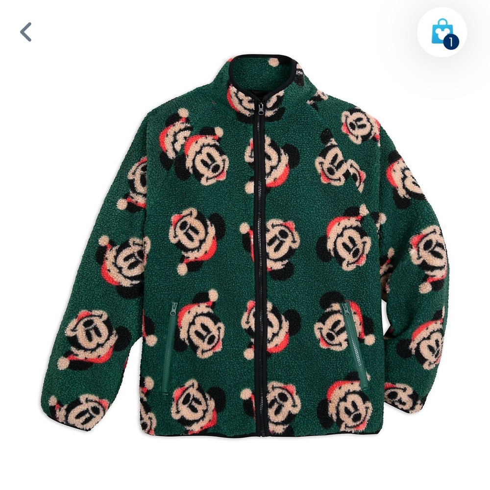 Santa Mickey Mouse Holi Zip Fleece Jacketet